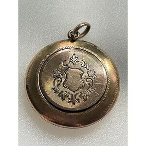 Antique Wightman & Hough Gold-Filled Pocket Watch Style Locket Compact W Mirror